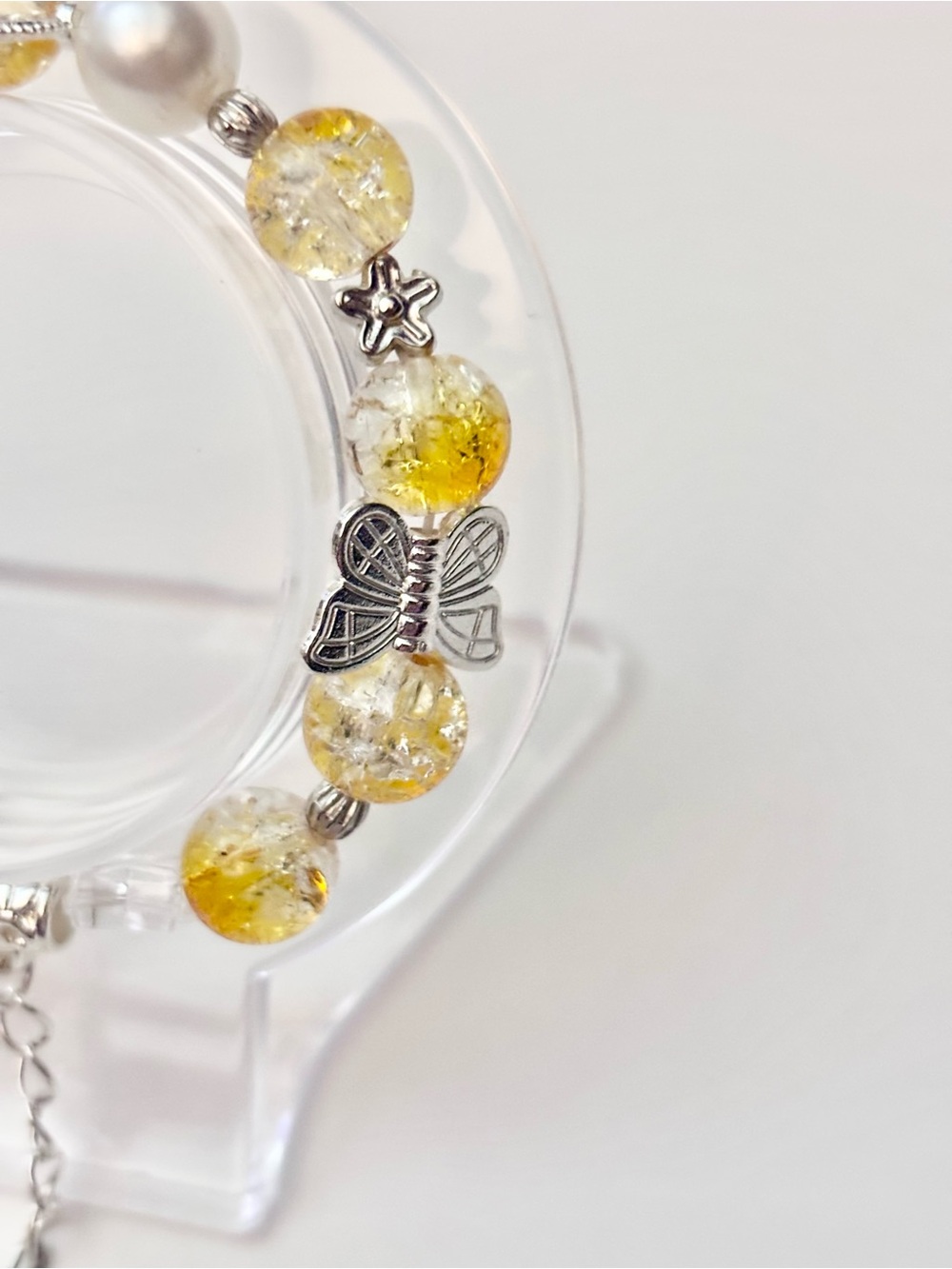 Handmade Yellow Butterfly Charm Bracelet - Picture 4 of 5